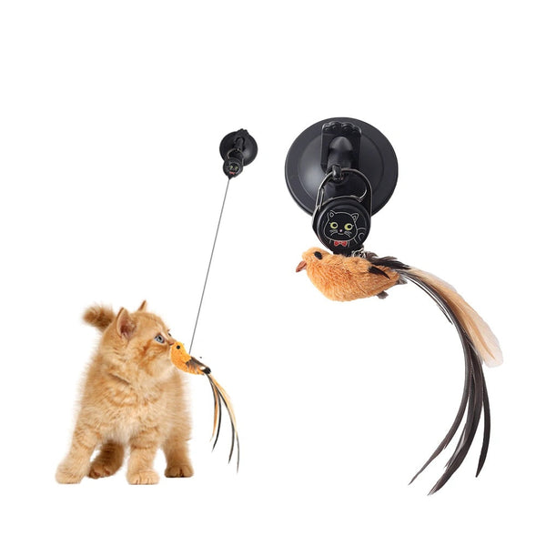 HKM-2891837 Interactive Automatic Lifting Cat Teaser Toy with Feather and Puzzle Design