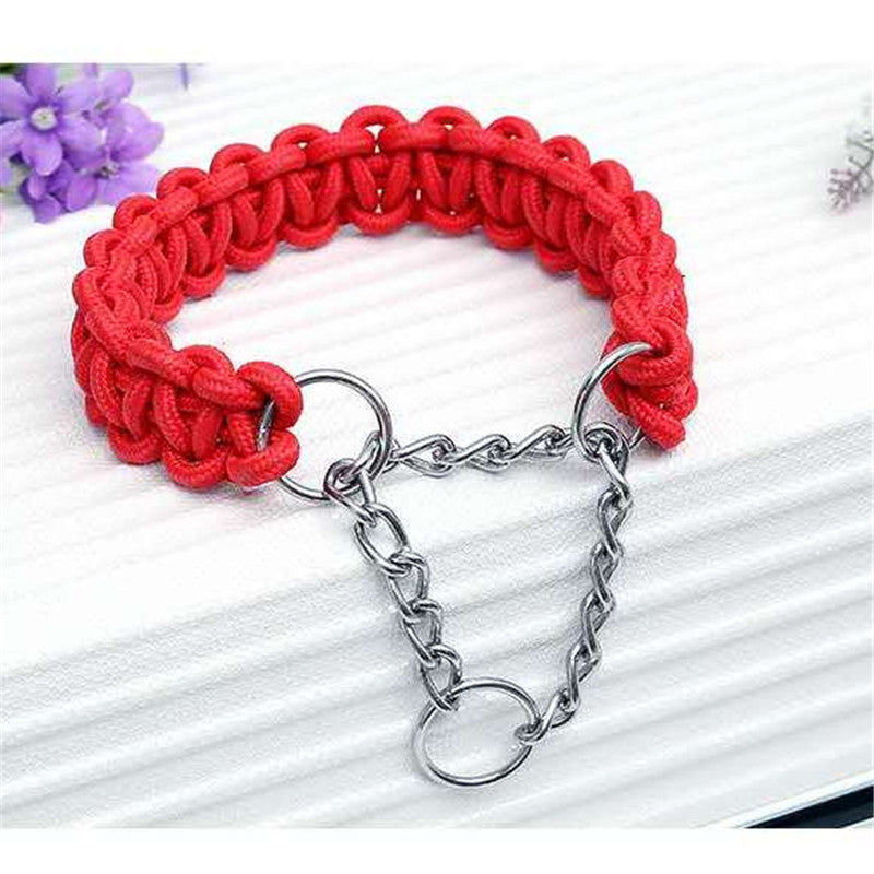 HKM-2892349 Durable Nylon Chain Collar for Medium and Large Dogs with Colorful Design