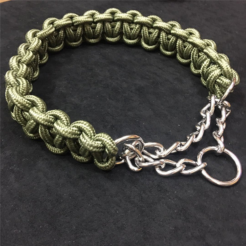 HKM-2892349 Durable Nylon Chain Collar for Medium and Large Dogs with Colorful Design