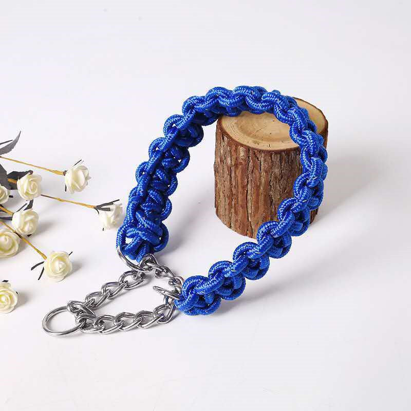 HKM-2892349 Durable Nylon Chain Collar for Medium and Large Dogs with Colorful Design