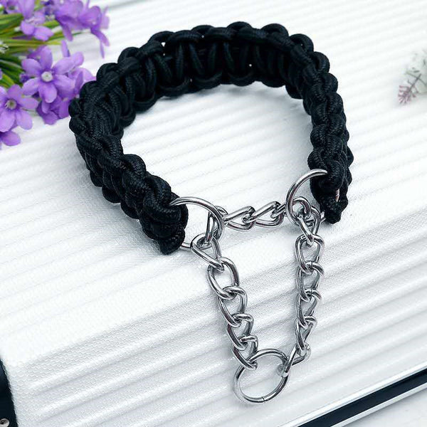HKM-2892349 Durable Nylon Chain Collar for Medium and Large Dogs with Colorful Design