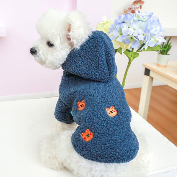 HKM-2892733 Cozy Fleece Pet Coat with Hood for Dogs and Cats in Various Colors