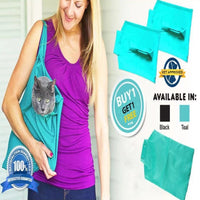 HKM-289299 Portable Cat Travel Backpack - Soft Canvas Pet Carrier in Black and Blue