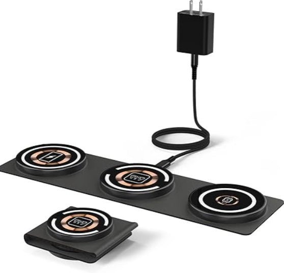HKM-289363 3-In-1 Foldable Wireless Fast Charger for Phone, Watch & Earbuds