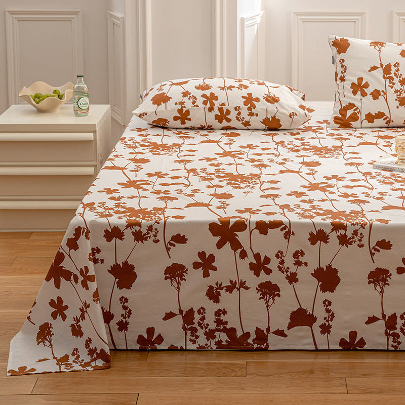 HKM-289427 Cotton Bed Sheet in Pastoral Flower Design – Multiple Sizes Available