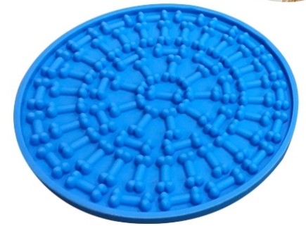 HKM-2894525 Sucker Slow Food Bowl - Blue Food Grade Silicone Eating Aid for Slow Feeding and Easy Bathing