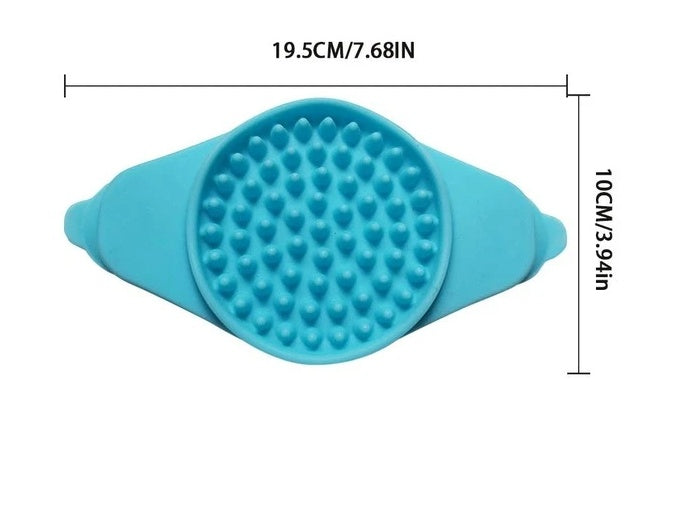 HKM-2894525 Sucker Slow Food Bowl - Blue Food Grade Silicone Eating Aid for Slow Feeding and Easy Bathing