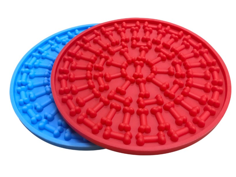 HKM-2894525 Sucker Slow Food Bowl - Blue Food Grade Silicone Eating Aid for Slow Feeding and Easy Bathing