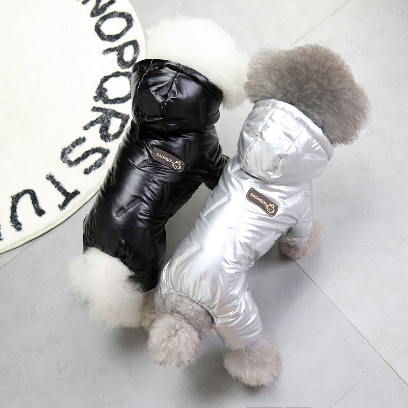 HKM-2894909 Waterproof Padded Jacket for Dogs - Black & Silver, Sizes S to XXL