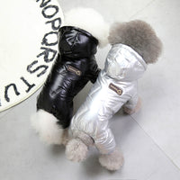 HKM-2894909 Waterproof Padded Jacket for Dogs - Black & Silver, Sizes S to XXL