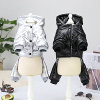 HKM-2894909 Waterproof Padded Jacket for Dogs - Black & Silver, Sizes S to XXL