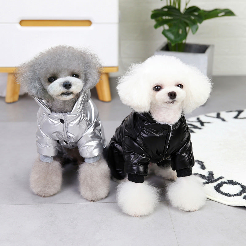 HKM-2894909 Waterproof Padded Jacket for Dogs - Black & Silver, Sizes S to XXL