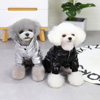 HKM-2894909 Waterproof Padded Jacket for Dogs - Black & Silver, Sizes S to XXL
