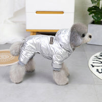 HKM-2894909 Waterproof Padded Jacket for Dogs - Black & Silver, Sizes S to XXL