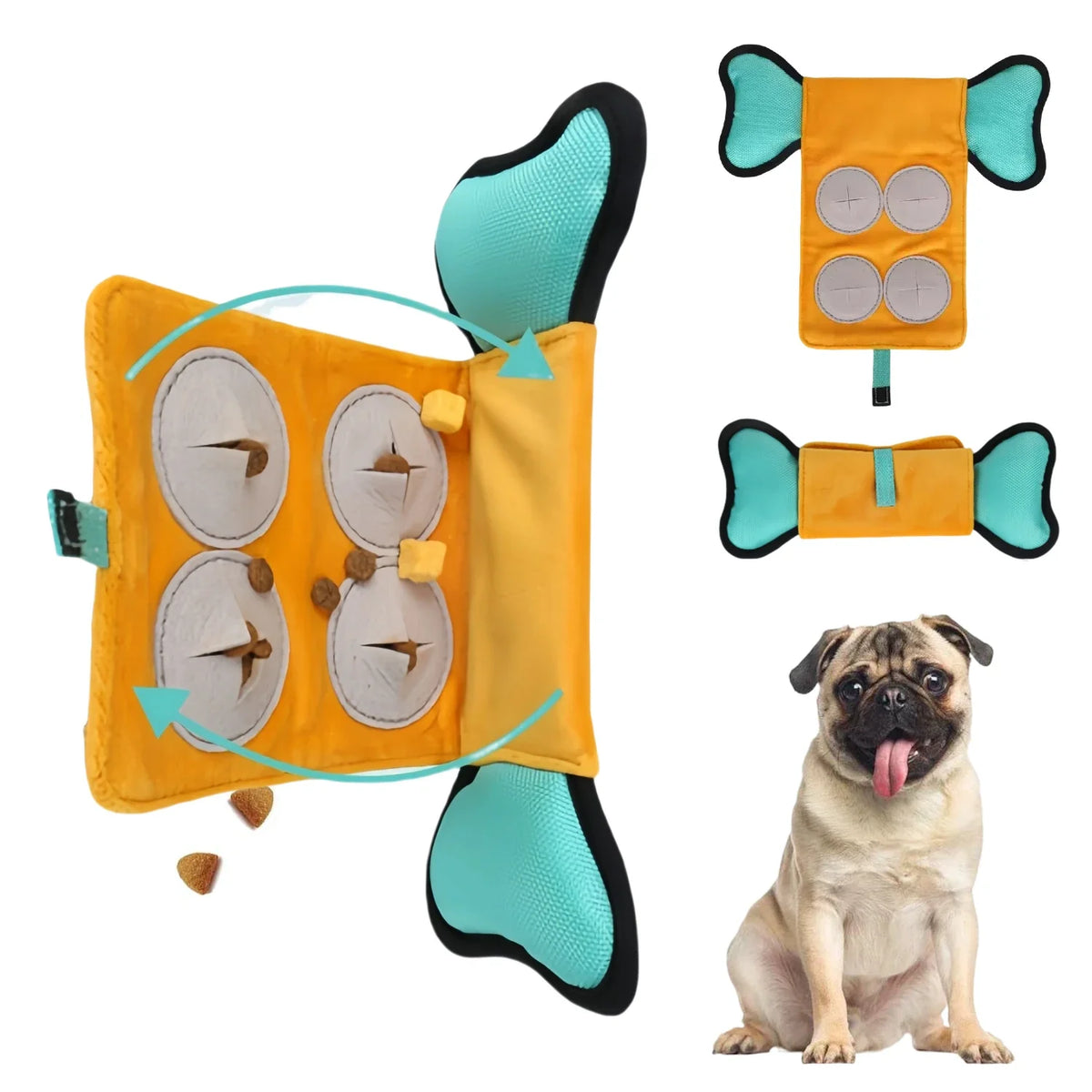 HKM-289619 Indestructible Nylon Dog Chew Toy – Squeaky Puzzle Snuffle Fetch Bone for Treat Dispensing Fun