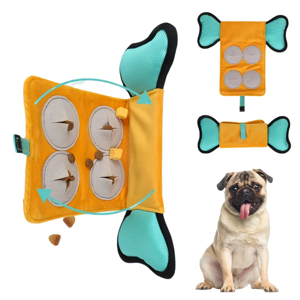 HKM-289619 Indestructible Nylon Dog Chew Toy – Squeaky Puzzle Snuffle Fetch Bone for Treat Dispensing Fun