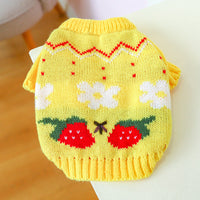 HKM-2898109 Bowknot Knit Sweater for Dogs and Cats - Winter Stylish Pet Costume in Various Colors and Patterns