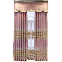 HKM-289811 Elegant Plant-Patterned Full Blackout Curtains in Soft Pink for Living Room and Bedroom
