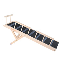 HKM-2898493 Adjustable Folding Dog Ramp with Non-Slip Surface for Pets Up to 250 lbs, 6 Height Settings, Ideal for Beds, Sofas, and Cars