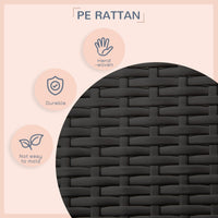 HKM-2898749 Outdoor Wicker Dog House with Canopy, Raised Rattan Pet Bed and Water-Resistant Cushion for Small to Medium Dogs