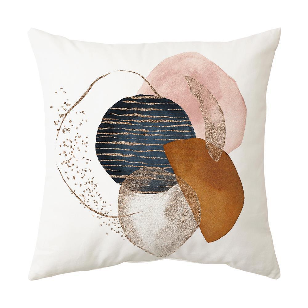 HKM-289939 Geometric Abstract Minimalist Print Cushion Cover, 45x45CM, Chemical Fiber Material
