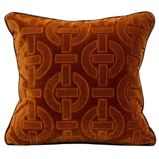 HKM-289939 Geometric Striped Polyester Velvet Pillow Case - 45x45cm