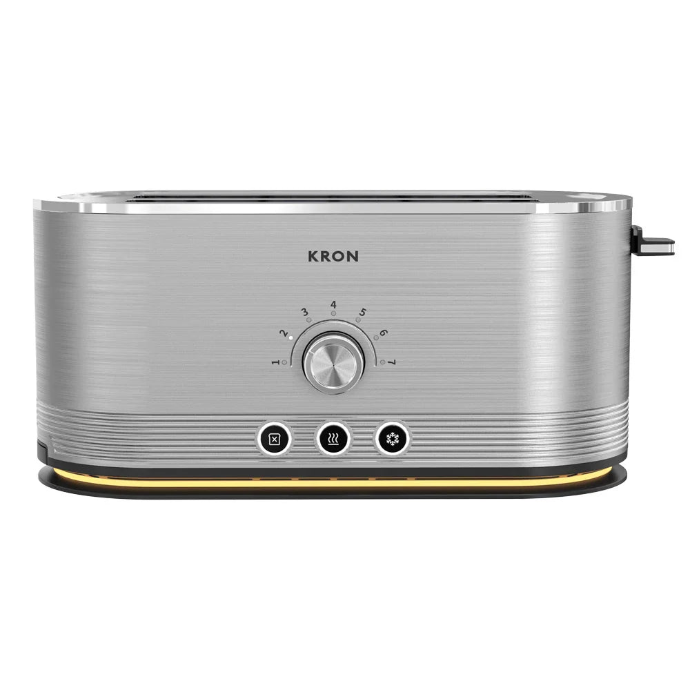 HKM-290003 Compact 4-Slice Stainless Steel Toaster with Unique Design and Versatile Features