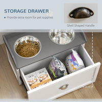 HKM-2900285 Elevated Pet Feeding Station with Storage Compartment for Large Dogs