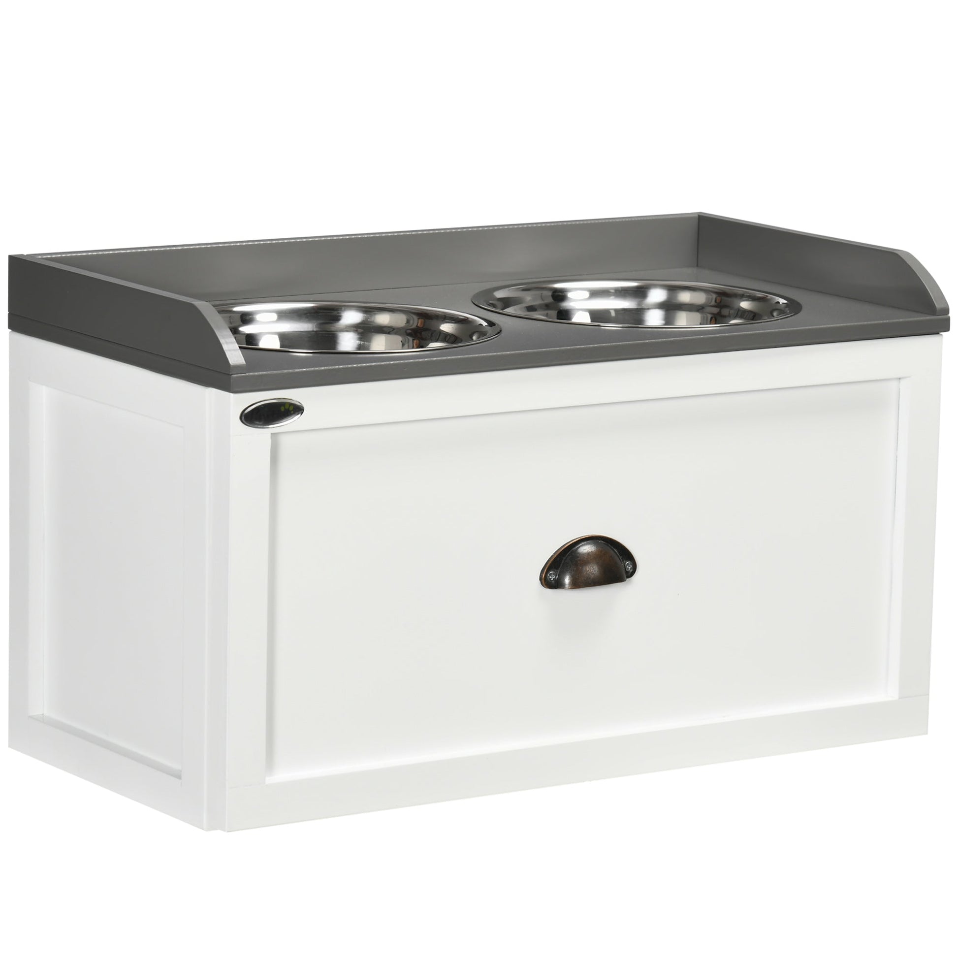 HKM-2900285 Elevated Pet Feeding Station with Storage Compartment for Large Dogs