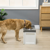 HKM-2900285 Elevated Pet Feeding Station with Storage Compartment for Large Dogs
