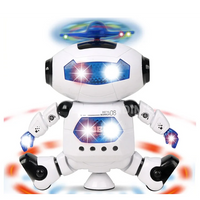 HKM-290067 360-Degree Rotating Electric Dancing Robot Toy with Music and Lights for Kids