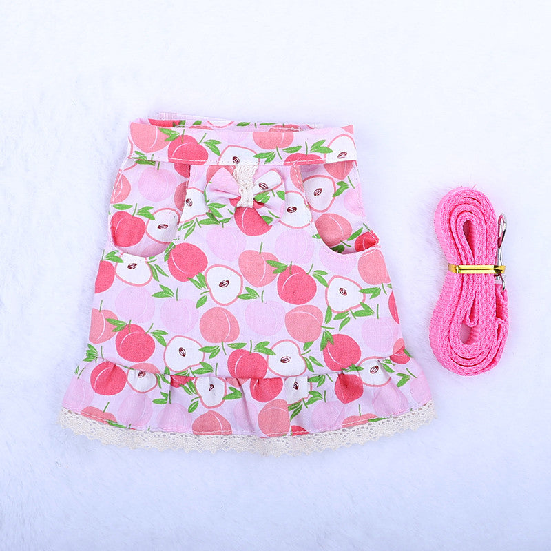 HKM-2901565 Rabbit and Small Animal Rope Chest Back Lace Skirt with Strap and Traction Rope
