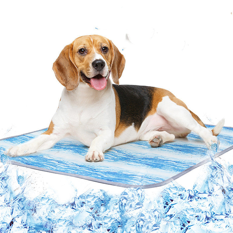 HKM-2901949 Cooling Ice Silk Pet Sleeping Pad for Dogs – Breathable and Refreshing in Blue