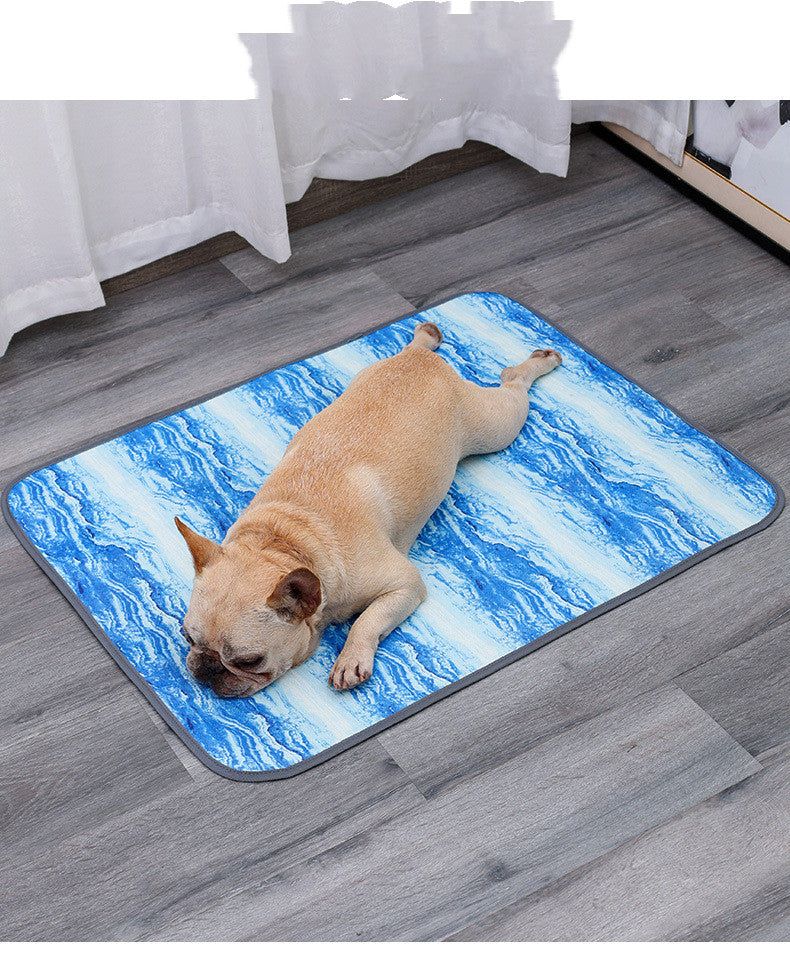 HKM-2901949 Cooling Ice Silk Pet Sleeping Pad for Dogs – Breathable and Refreshing in Blue