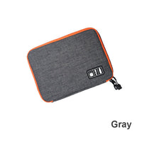 HKM-290323 Data Cable Storage Bag - Multi-Purpose Electronic Organizer with Double Zipper, Water-Resistant Nylon, Compact Design for Easy Carrying