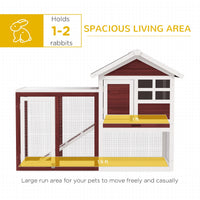 HKM-2903741 48" Outdoor Indoor Rabbit Hutch with Waterproof Asphalt Roof and Easy Clean Tray