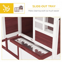 HKM-2903741 48" Outdoor Indoor Rabbit Hutch with Waterproof Asphalt Roof and Easy Clean Tray