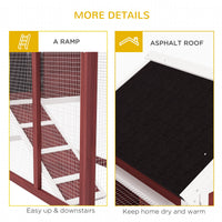 HKM-2903741 48" Outdoor Indoor Rabbit Hutch with Waterproof Asphalt Roof and Easy Clean Tray