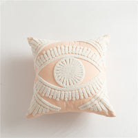 HKM-290387 Scandinavian Style Geometric Cotton Embroidered Pillow Cover, 45x45cm & 30x50cm Options