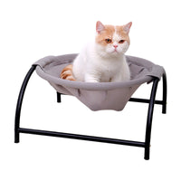 HKM-2904125 Breathable Pet Camping Bed - Pink & Gray Hammock Design, Durable Polyester Fiber and Reinforced Nylon, Size 43*43*24cm