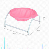 HKM-2904125 Breathable Pet Camping Bed - Pink & Gray Hammock Design, Durable Polyester Fiber and Reinforced Nylon, Size 43*43*24cm