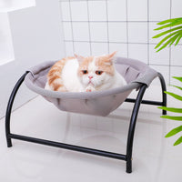 HKM-2904125 Breathable Pet Camping Bed - Pink & Gray Hammock Design, Durable Polyester Fiber and Reinforced Nylon, Size 43*43*24cm