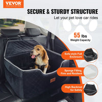 HKM-2904893 Dog Booster Car Seat for Medium to Large Dogs Up to 55 lbs, Comfortable with Removable Pad, Easy Installation, Black