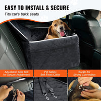 HKM-2904893 Dog Booster Car Seat for Medium to Large Dogs Up to 55 lbs, Comfortable with Removable Pad, Easy Installation, Black
