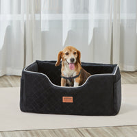 HKM-2904893 Dog Booster Car Seat for Medium to Large Dogs Up to 55 lbs, Comfortable with Removable Pad, Easy Installation, Black