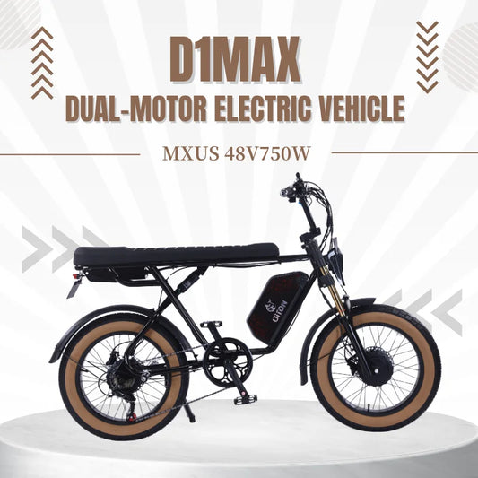 HKM-290579 Dual-Motor Off-Road E-Bike with 48V 25Ah Battery, 20" Carbon Steel Frame, 7-Speed Gear System, Hydraulic Disc Brakes