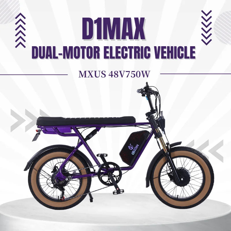 HKM-290579 Dual-Motor Off-Road E-Bike with 48V 25Ah Battery, 20" Carbon Steel Frame, 7-Speed Gear System, Hydraulic Disc Brakes