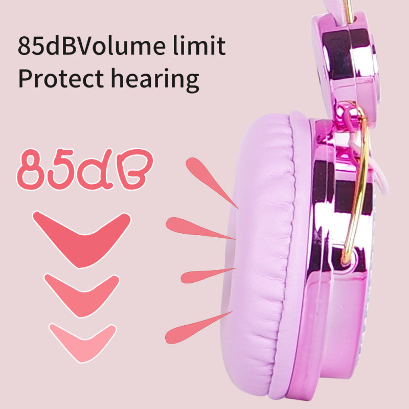 HKM-290579 Plush Hair Ball Wired Headphones with Active Noise Cancellation and Microphone