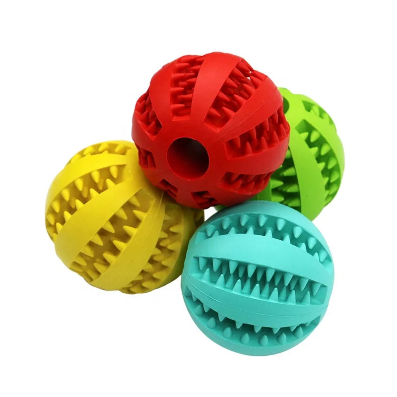 HKM-290771 Interactive Non-toxic Solid Rubber Dog Ball Toy - Bite Resistant Squeaky Chew Accessory
