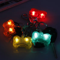 HKM-2908477 LED Bone-Shaped Pet ID Tag Collar Pendant with Custom Name Tag for Safety in Low Light